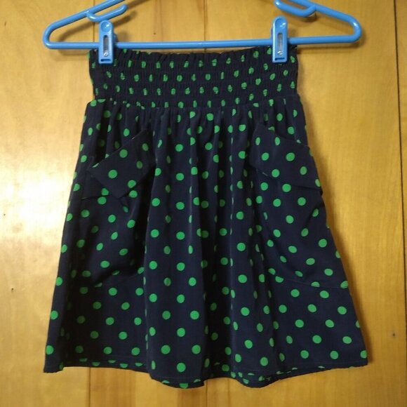 Delia's Women's XS Polka Dot Smocked Waist Short Skirt With Pockets - Picture 1 of 5